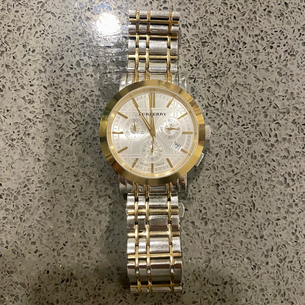 BURBERRY UNISEX TWO TONE CHRONOGRAPH BU1374